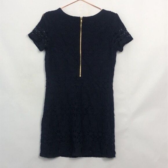 Lulu's Navy Lace Short Sleeve Mini Dress Excellent Used Condition XS 22C - Picture 7 of 7